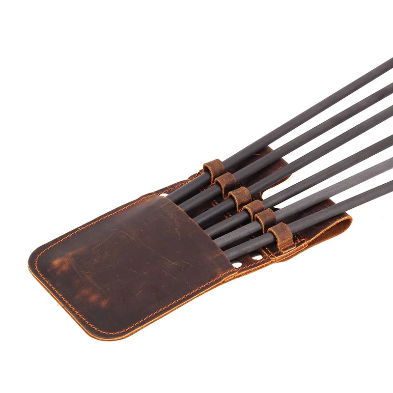 New-Back Pocket Quiver Horse Leather Pocket Quiver For Holding 6 Pieces , Recurve Compound Bow For Archery Hunting