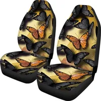 Butterfly Fabric Front Seat Covers Bohemia Design Car Interior Protector Set of 2 Universal Fit for Vehicle Sedan and Jeep