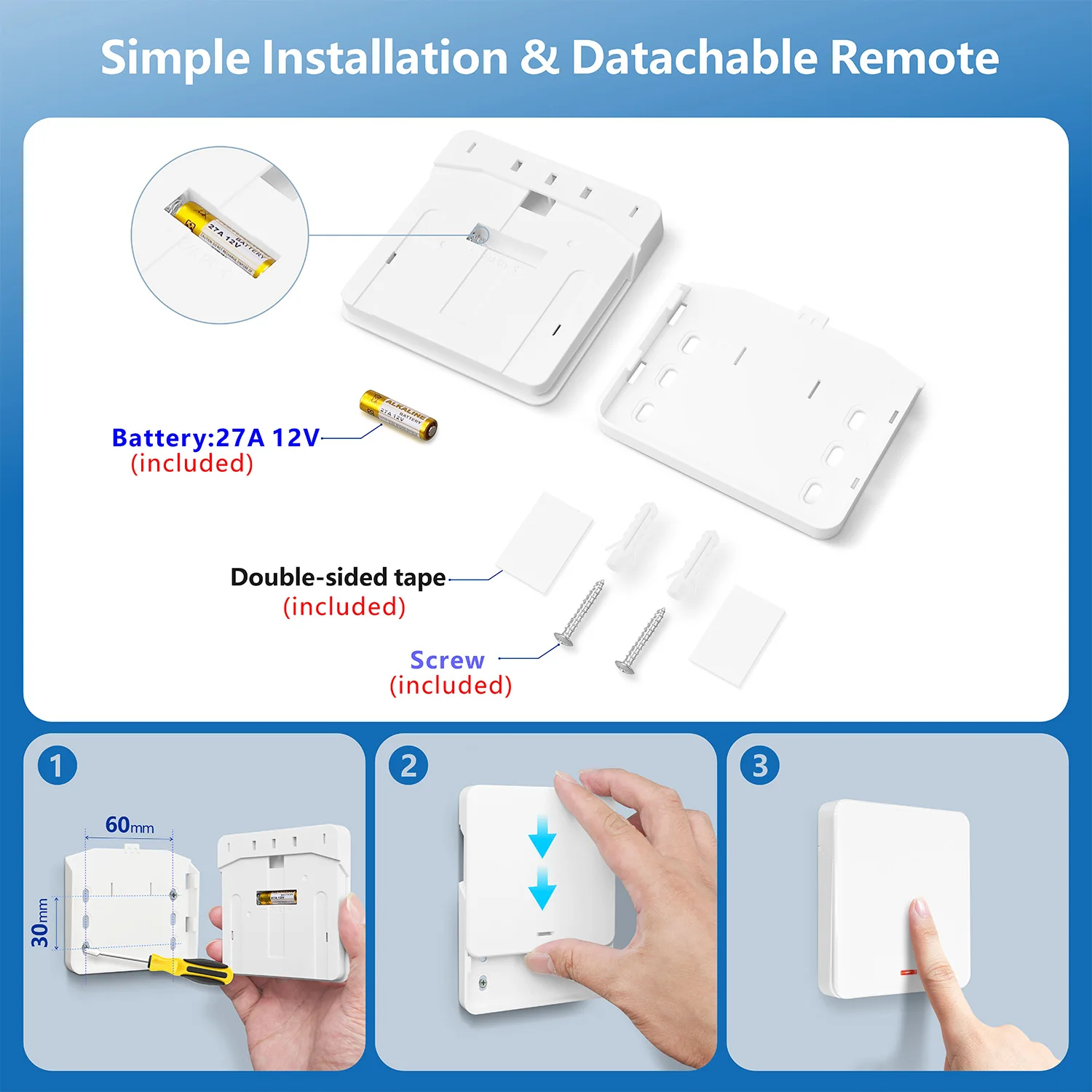 433Mhz Wireless Smart Light Switch 86 Panel Remote Control Switch AC 110V 220V 230V 240V 16A 3000W Mini Relay Receiver for Lamp