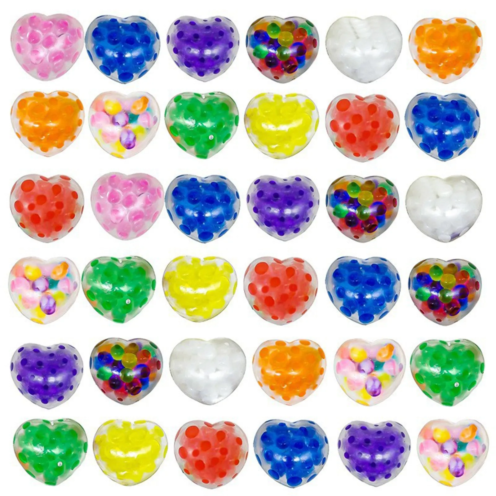 Cuentas de Corazón, Squishy con Forma de Amor, Mochi Squishy, Juguete para Apretar y Aliviar el Estrés, Pelota Antiestrés, Regalo para el Día de San Valentín, Bolsa de Regalo para Enamorados