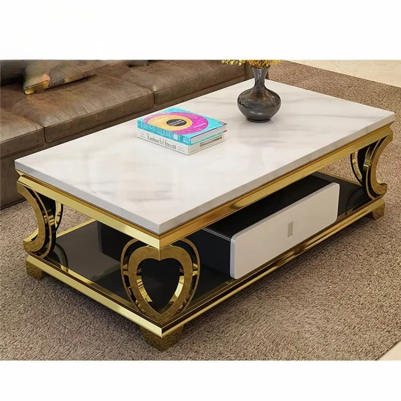 

Black marble modern metal luxury coffee table
