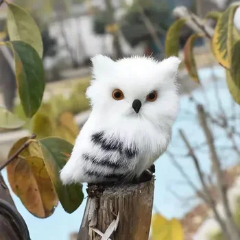 จําลองนกฮูกเครื่องประดับของเล่นตุ๊กตาน่ารักตุ๊กตาขนสัตว์ประดิษฐ์ของเล่นตกแต่งต้นคริสต์มาสจี้ของขวัญคริสต์มาสสําหรับเด็กตกแต่งบ้าน