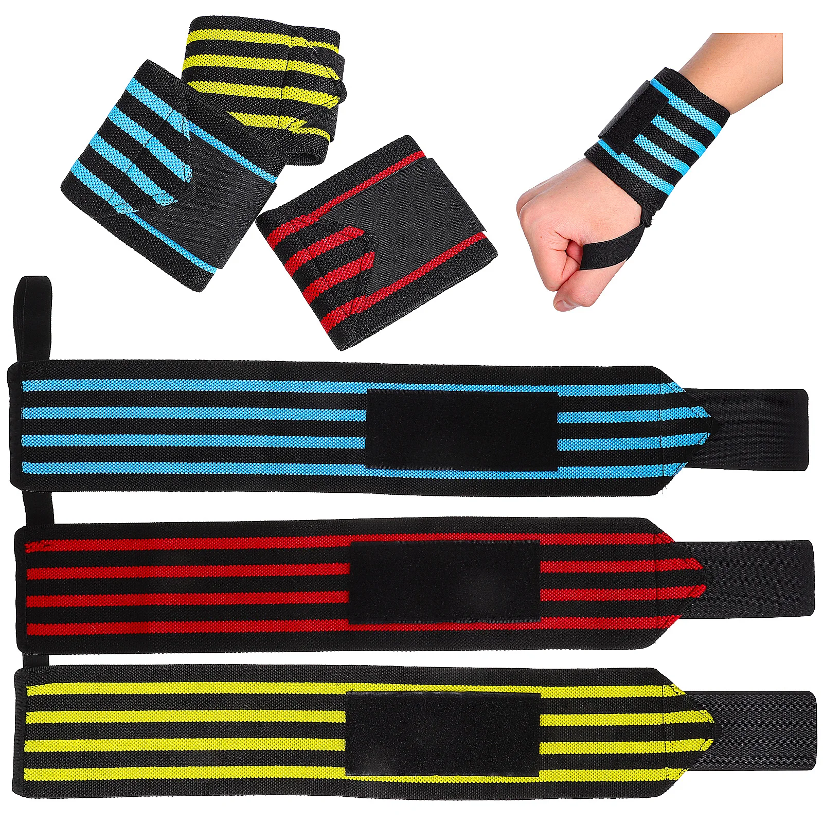 

6 pcs Fitness Wristb s Compression Grips Weight Lifting Nylon Wraps for Sport Men Women Adjustable Wrist Protection
