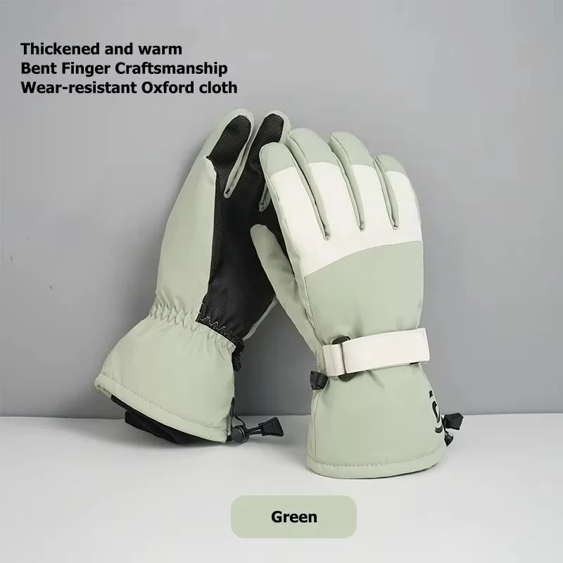 

Ski Gloves for Men and Women Outdoor Riding Mountaineering Velvet Thickened Anti-splashing Water Touch Screen Winter Warm Cotton