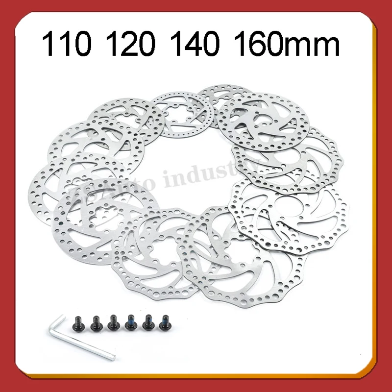 Package Mail 110mm 120mm 140mm 160mm 6-Inch Stainless Steel Rotor Disc Brake Mountain Road Cruiser Bicycle Parts