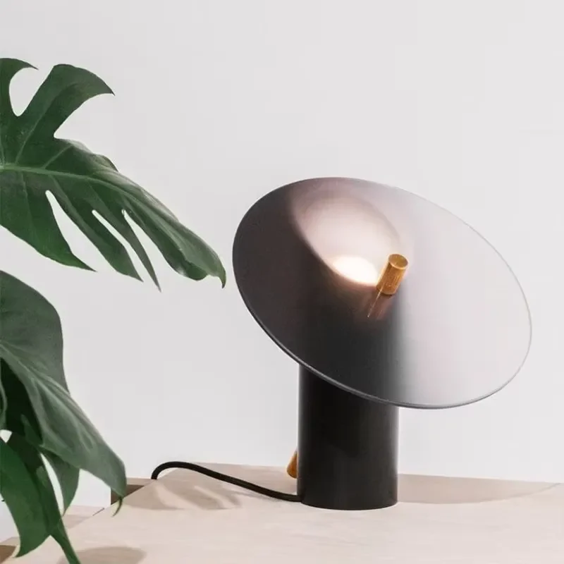 Modern Bevel Glass Lampshade LED Desk Lamp Creative  Decorative Light for Bedroom Study Office