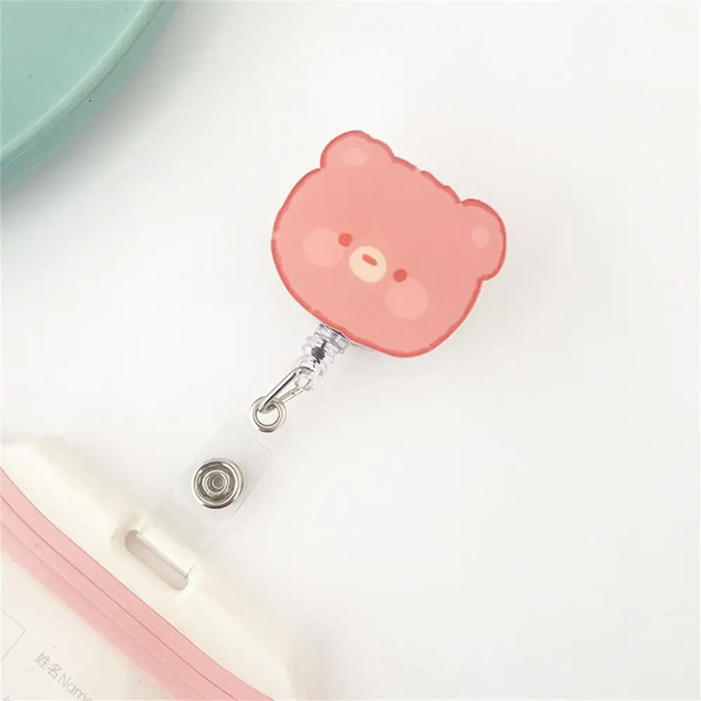 Name Tag Students Work Card Clip Chest Card Rabbit Name Card Holder Retractable Badge Reel ID Card Clips Nurse Badge Holder