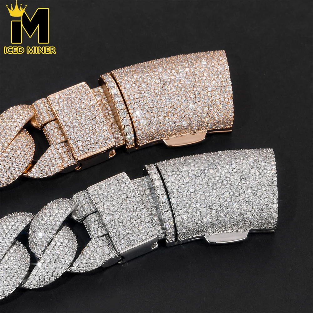 Icedminer 22mm Iced Out Cuban Link Chain Necklaces For Men Women Brass Zircon Hip Hop Jewelry Free Shipping