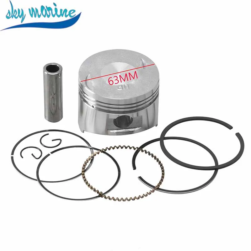 6AH-11631 Piston (Std) Set For Yamaha Parsun F9.9HP 15HP 20HP Boat Motor 63MM 6AH-11631-00 6AH-11603 Engine Accessories Parts