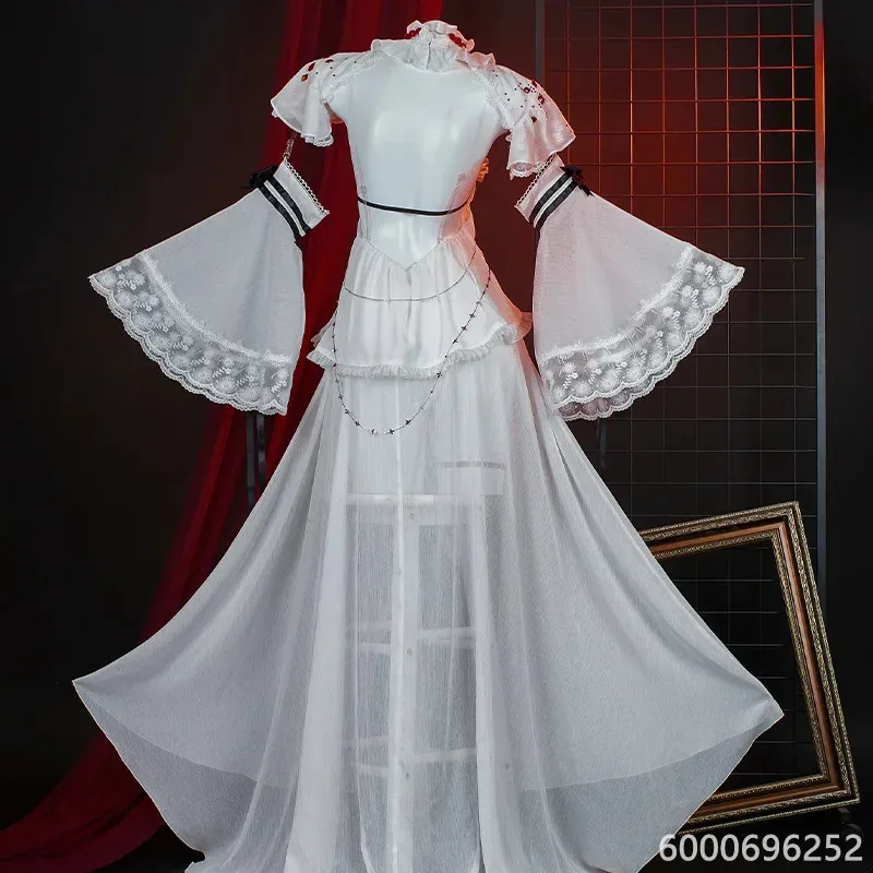 الطريق إلى أي مكان Coquelic تأثيري حلي فستان أبيض مثير مع شعر مستعار زهرة دبوس الشعر أظافر Legwear للفتيات عيد الهالوين