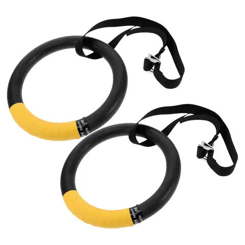 1 par gymringar justerbara för pull-up bar hemträning gymnastikringar träningsremmar hängande inomhusträning 8 best sales gymringar - №3