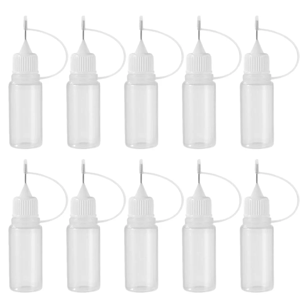 10 Pcs Squeeze Bottles Pe Pinhole Needle Tip Glue Dispenser Applicator for Liquids Precision