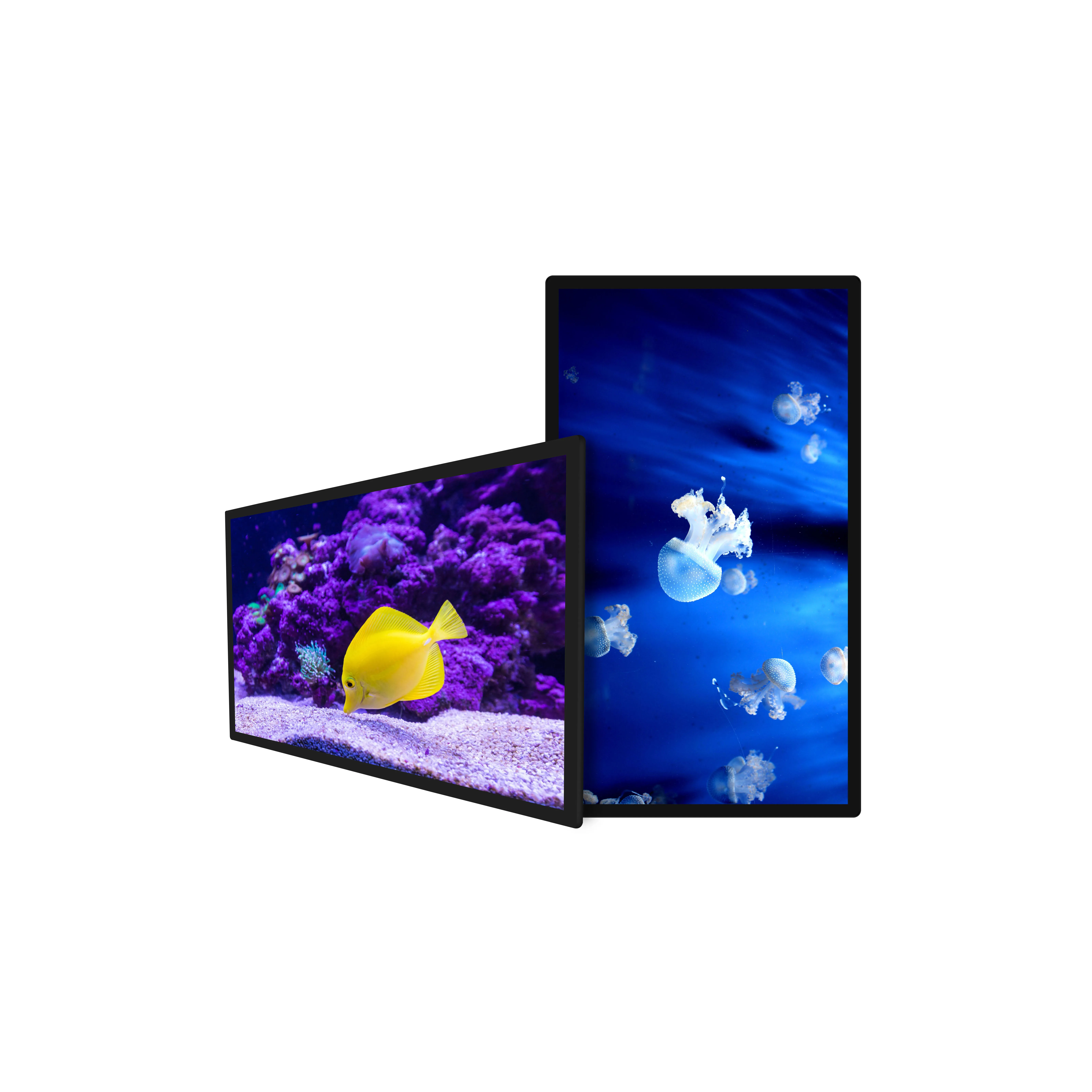 21,5 Zoll Indoor Digital Poster Video Player Vertikaler Touchscreen LCD TV Werbetafel Wandhalterung für Flughafen 1 Jahr
