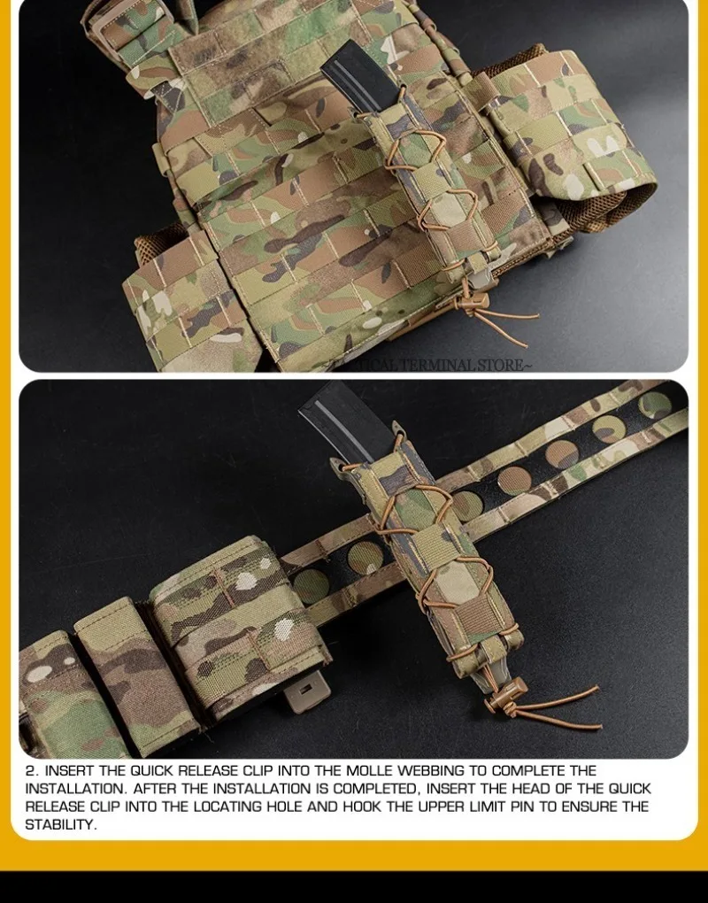 MP5 MP7 Magazintasche 9mm.45 Langwaffenmagazinhalter Taktische Modulare MOLLE Offene Magazintasche Träger Jagd Airsoft Zubehör – Detail 6