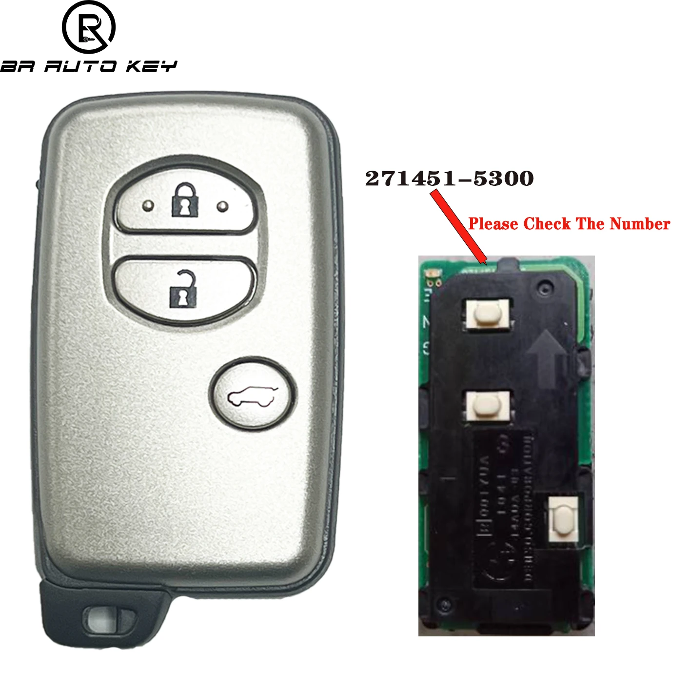 Mando a distancia de 3 botones para coche Toyota Land Cruiser Prado 150, LC150, 314,01 mhz, con Chip ID74, 71451-5300