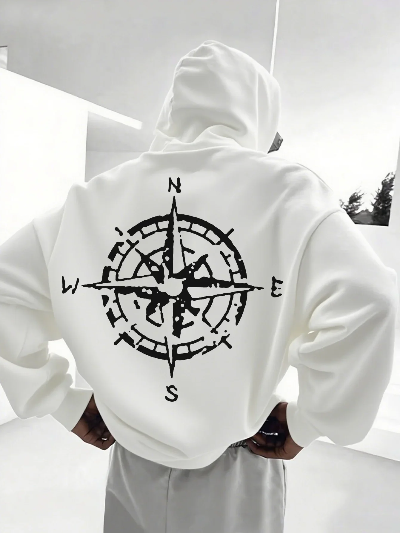 Compass Hoodie Unisex Nautical Adventure Wanderlust Travel Hiking Outdoor Vintage Oversized Casual Sport Sweatshirts