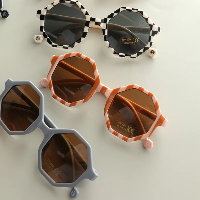 Kinder brille Sommer Sonnenbrille dunkle Brille Baby brille polygonale Rahmen brille