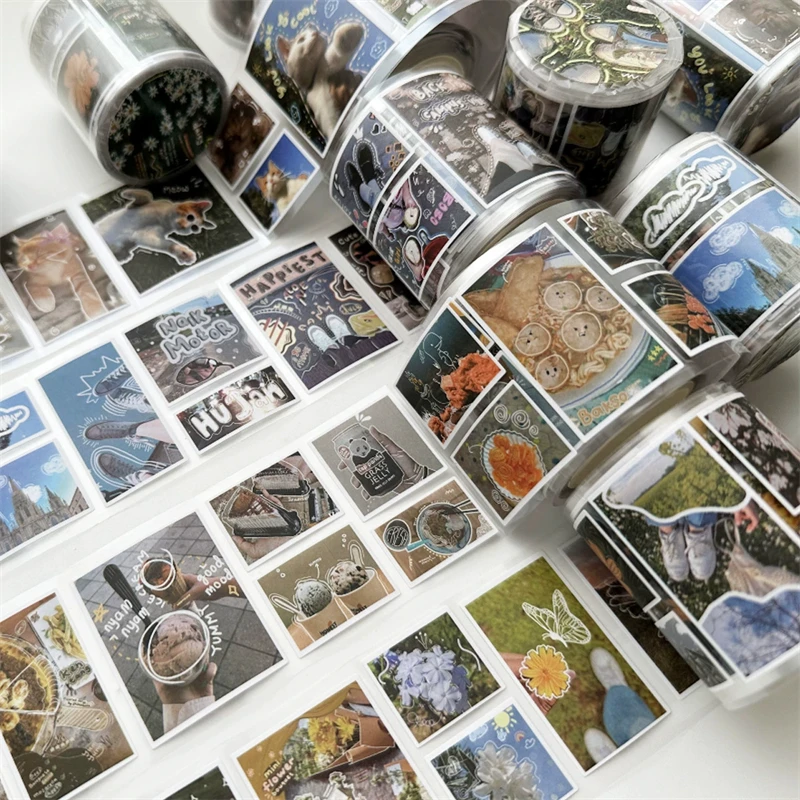 Vintage Kreatif HolidayTravel Seri WashiTape Retro Makanan Lanskap Dekorasi Tape DIY Klip Pasta Stiker Tag Perlengkapan Sekolah ﻿