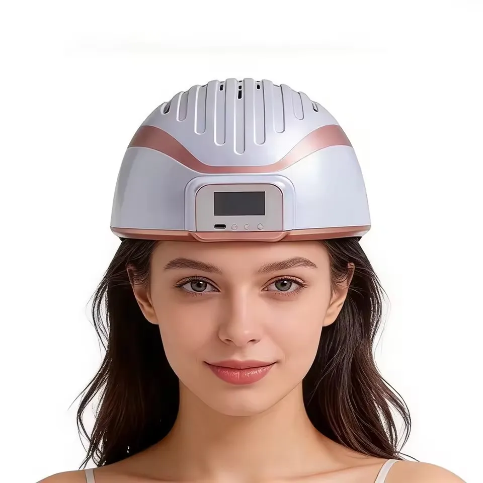 Rechargeable Laser Hair Growth Helmet Red Light Therapy Cap Lllt Led Hair Growth Helmet for Effective Head Treatment for Hair