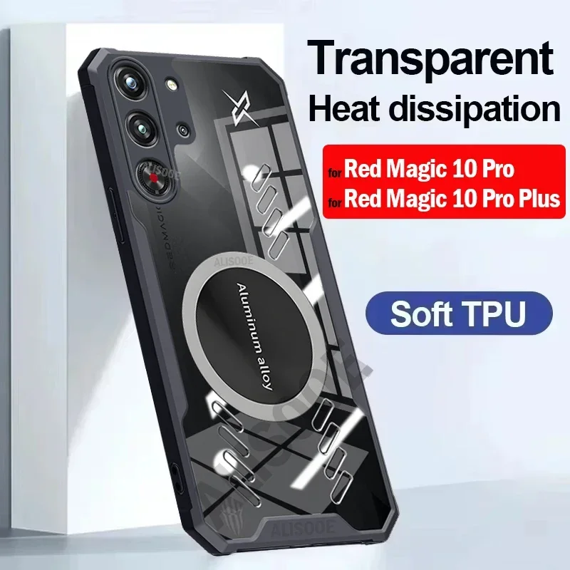 Transparent Capa for Red Magic 10 Pro Plus Case Clear Heat Dissipation Protection Phone Cover for Nubia RedMagic 10 Pro + Funda