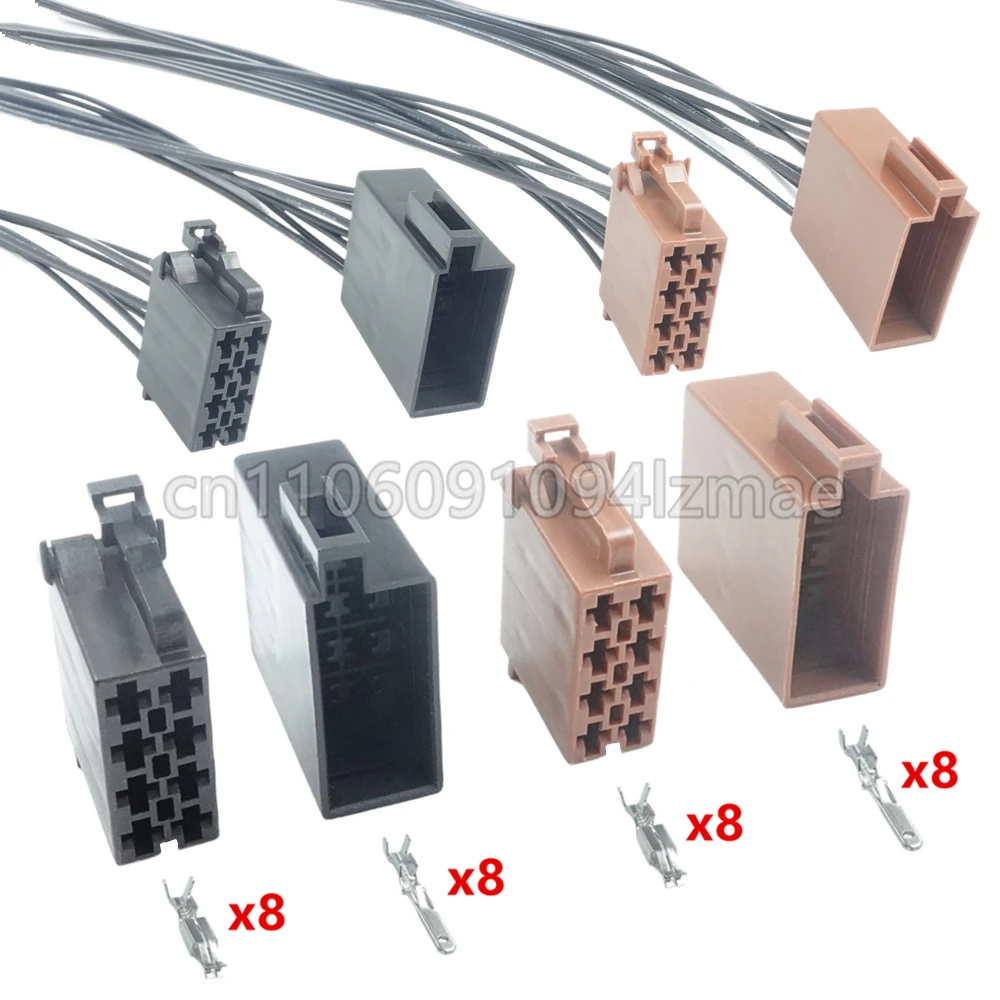 8 Pin Car Radio Speaker Socket AC Assembly Audio ISO Connector For VW 962191-1 357035447A 963121-1 106455-1 106455-3 962189-1