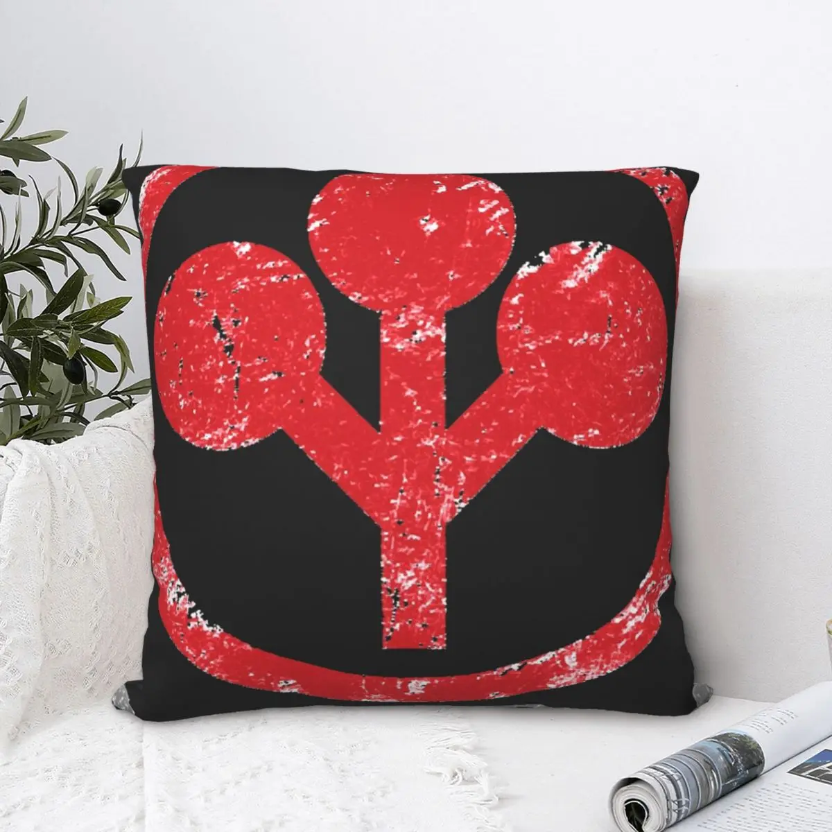 Distressed Arasaka Corp Logo Square Pillowcase Polyester Pillow Cover Velvet Cushion Decor Comfort Throw Pillow For Home Sofa