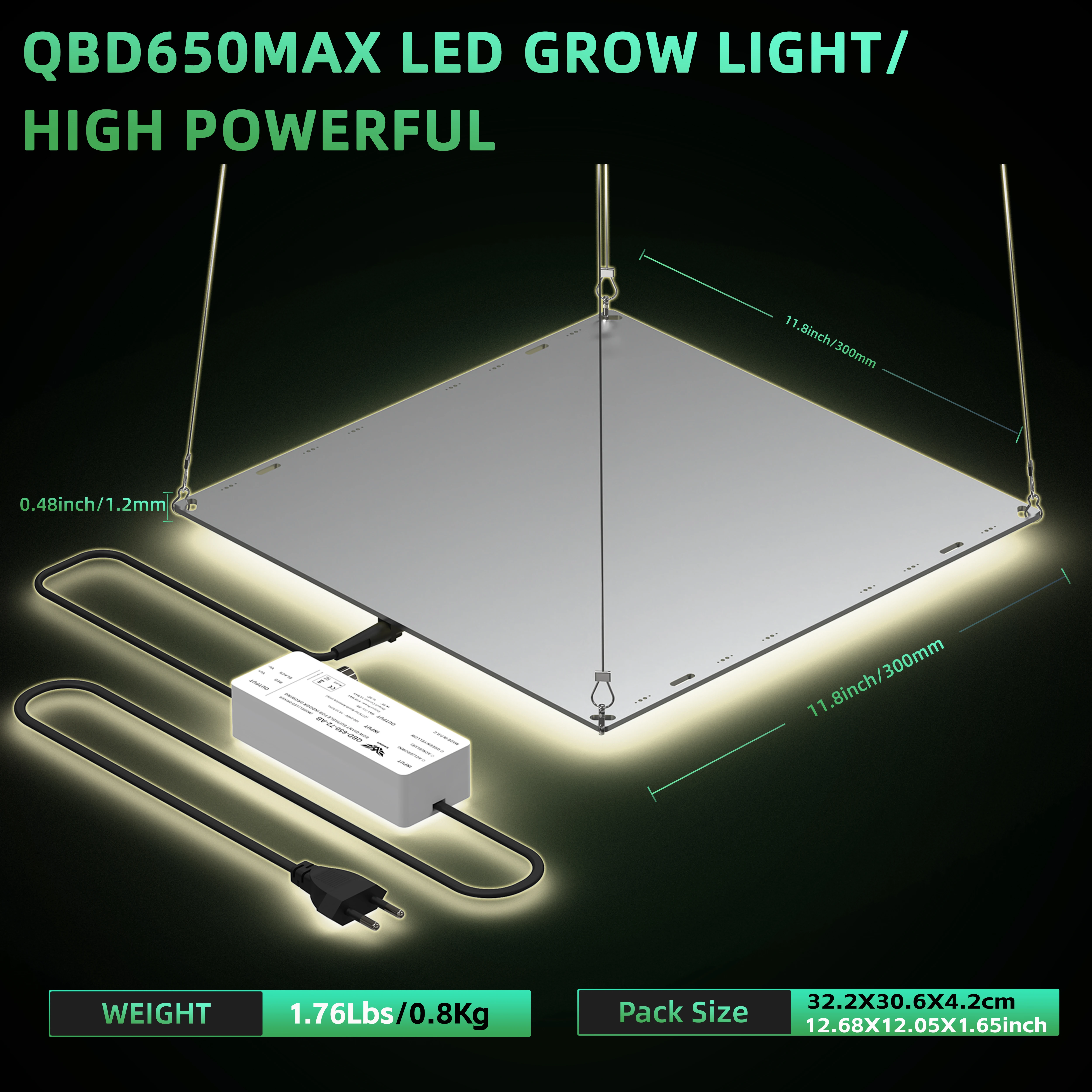 LED Grow Light 850W SM LM281b+ Diodes Quiet Fanless Full Spectrum Grow Light High PPFD For 5x5FT Coverage, Veg and Blooming