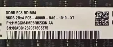 

For HMCGM4MEBRB233N HYNIX 96GB 2RX4 PC5-4800B DDR5 memory RDIMM