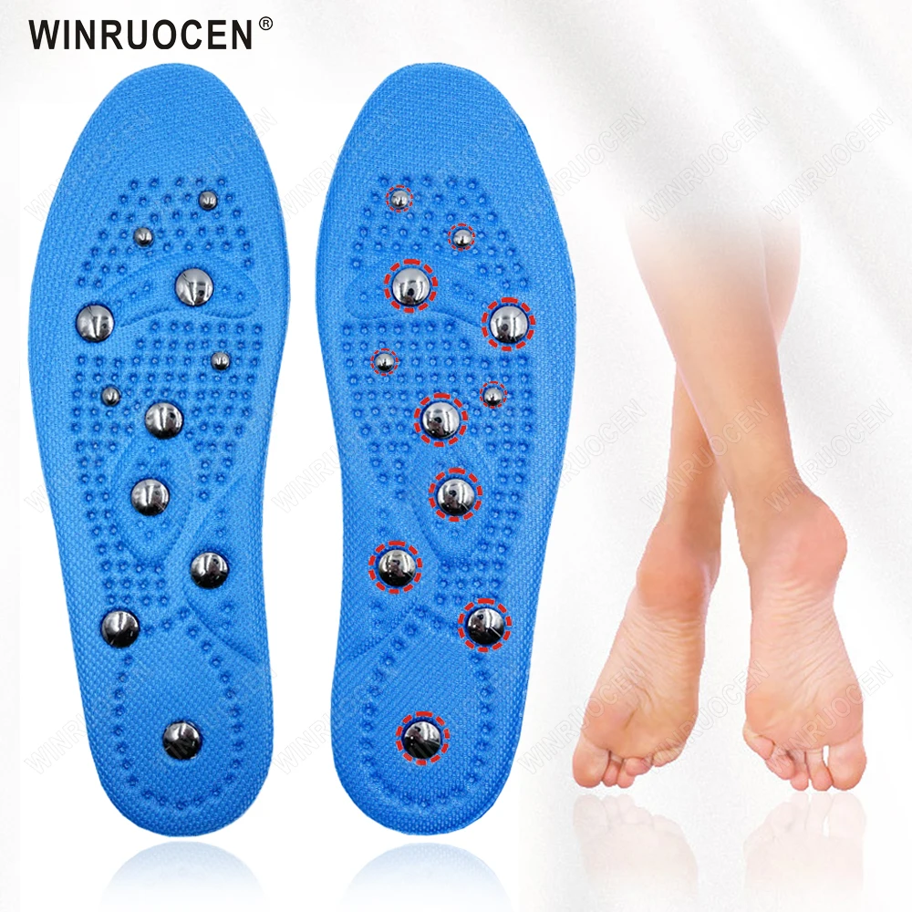 Magnet Massage Invisible Insole For Men Women Health Sports Knee Varus Correction Heel Pads Silicon Orthopedic Insoles