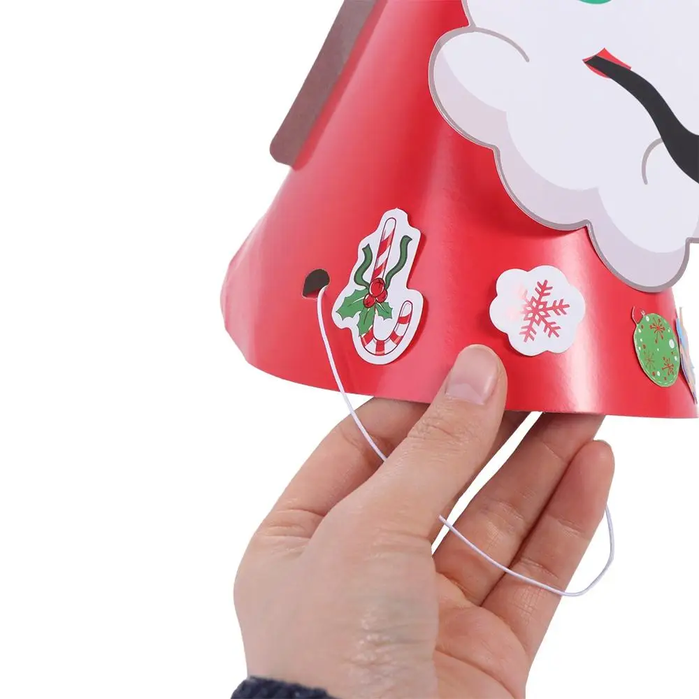 Handicrafts Paper Handmade Santa Hat Santa Claus Kriss Kringle DIY Christmas Hat Christmas Tree Elk Xmas Arts Hats Party