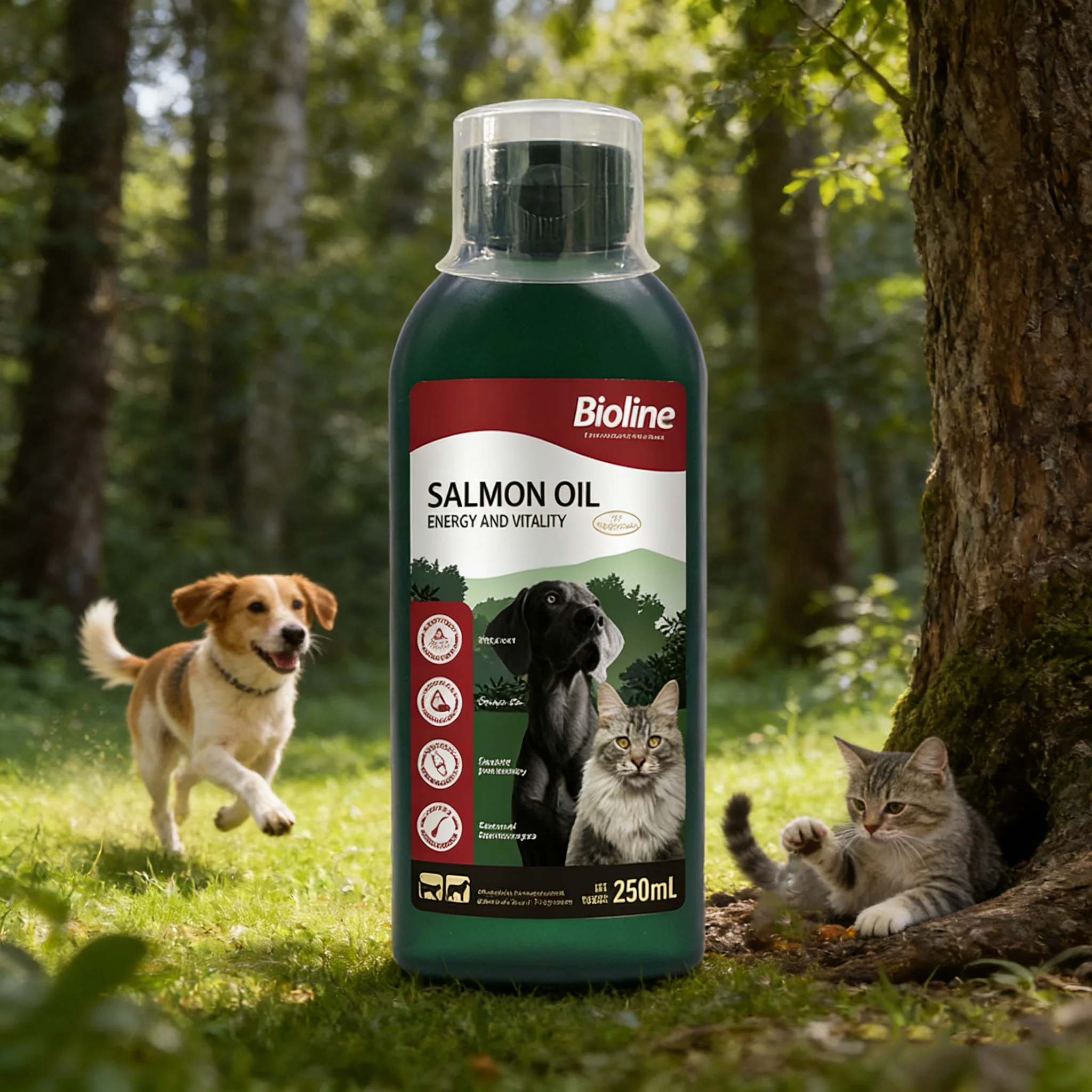 

Bioline 250ml SALMON OIL for Dogs Cats Fish Oil Omega Fatty Acid EPA & DHA for Pets Sensitive Skin Coat Healt