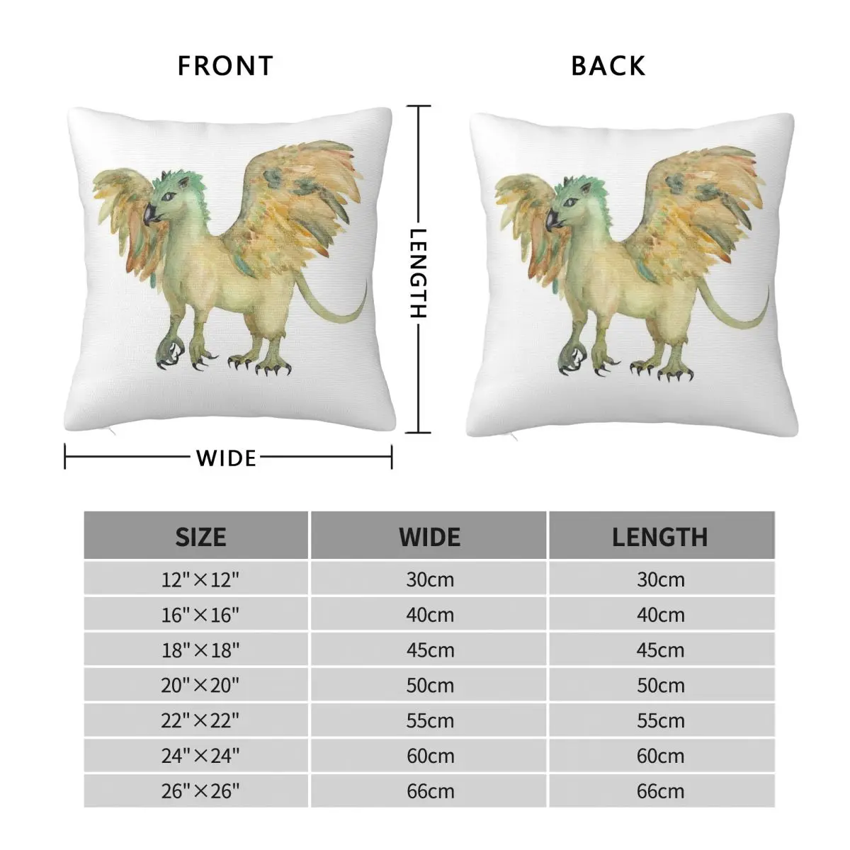 Griffin World Natlara Square Pillowcase Polyester Linen Velvet Creative Zip Decor Pillow Case Home Cushion Cover