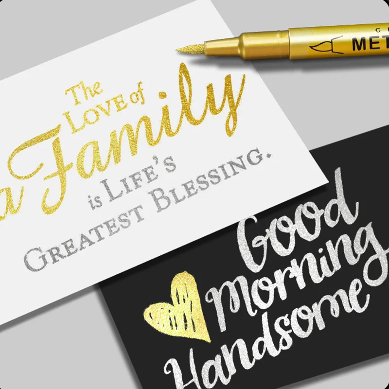 موضة المعادن الحرفية القلم رسم غرامة خط القلم الفنان أنيمي اللوحة الهزلية ماركر أداة مدرسة مكتب التموين القرطاسية هدية #4