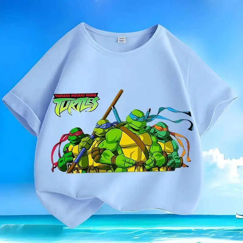 NickelodeonNinja Latest model - Nick's children Ninja Turtles pattern printed pure cotton soft T-shirt top