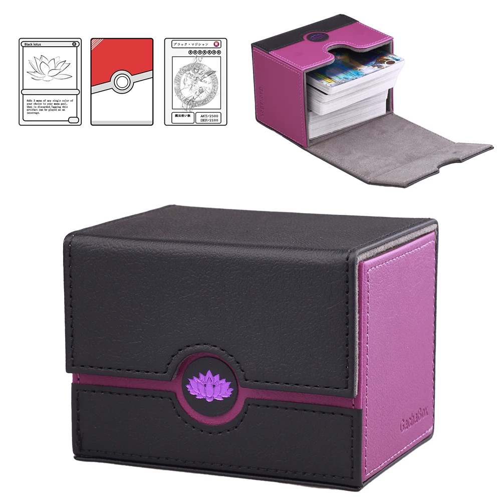 Caja de cubierta de cartas PTCG, juego de mesa de almacenamiento, juego de colección, organizador de tarjetas, regalo, más de 100