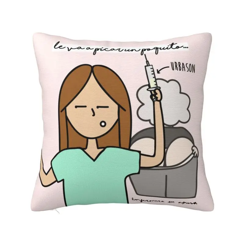 Enfermera En Apuros Doctor Nurse Medical Throw Pillow Case 66*66cm Sofa Cushion Cover Velvet Polyester Pillowcase