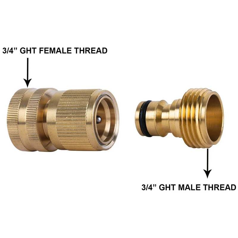 4Pcs Water Hose Pipe Fitting Tap Male Faucet Connectors, 3/4 Inch & 3 Set Brass Hose Connectors 3/4 Inch