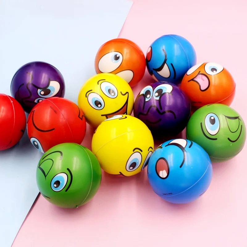 12 Stuks Grappige Spons Druk Uitdrukking Zachte Bal Squeeze Grappige Uitdrukking Pu Schuim Rustgevende Speelgoed Pols Actie Sport Speelgoed bal