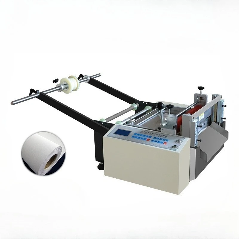 Small Fully Automatic Roll Cutter, PET Heat Shrink Film, Bubble Film and Fabric Cutting Machine