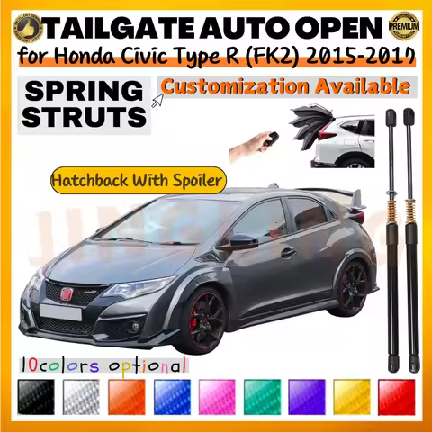 Qty(2) Trunk Strut with Spring for Honda Civic Type R FK2 Hatchback With Spoiler 2015-2017 Rear Tailgate Boot Lift Support Shock