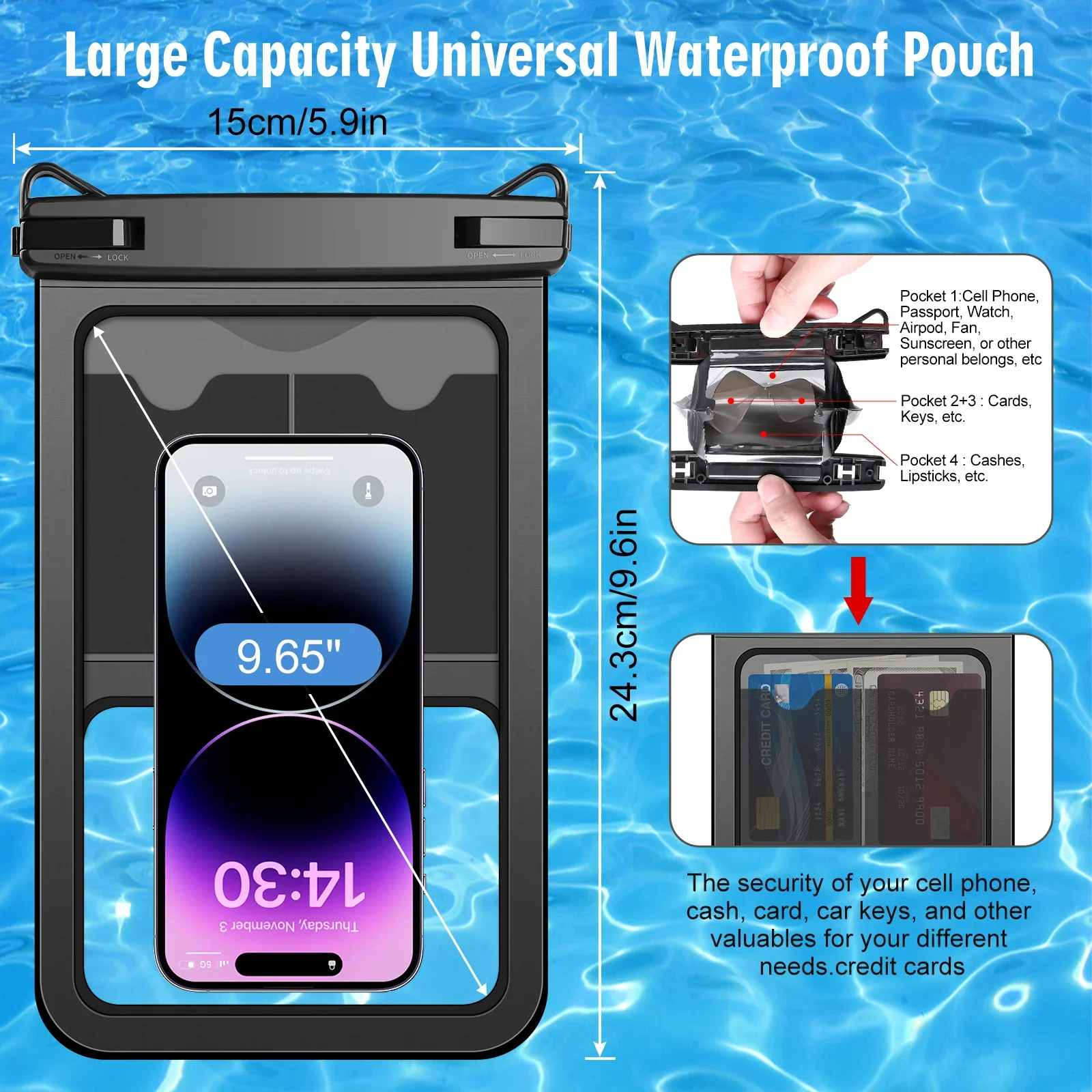 HAISSKY 1PCS Large Outdoor Swimming Bags Men Women Rafting Surfing Crossbody Touch Screen Phone Pouch for IPhone Samsung Xiaomi image 3