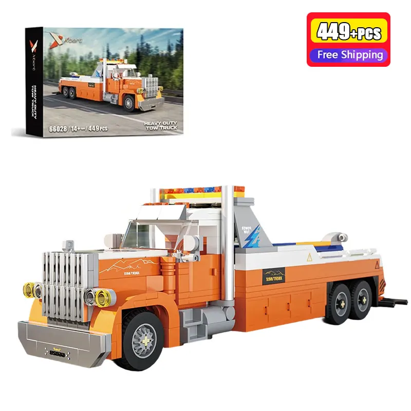 

Xbert 449Pcs Heavy Duty Tow Truck Construction Vehicle Building Blocks Engineering Serie DIY Model Brick Educational Toy for Boy