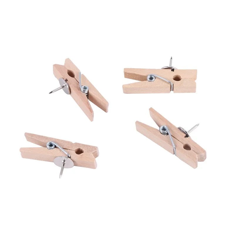 หมุดกดด้วยคลิปไม้ผลักหมุดยึดนิ้วหัวแม่มือคลิปหนีบกระดาษสร้างสรรค์พร้อมหมุดสำหรับไม้ก๊อกบอร์ดรูปภาพผนังและ craf