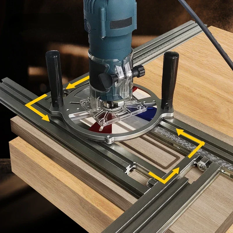 Routing Jig Frame System Trimming Machine Milling Groove Engraving Guide Rail Adjustable Auxiliary Guide Rail BracketWoodworking