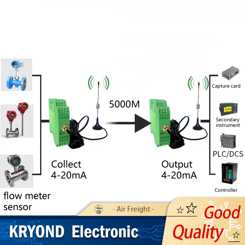 Wireless Synchronous Controller Analog Signal 4-20 mA Transmission Reception Restoration Flowmeter Remote Up 5000 m