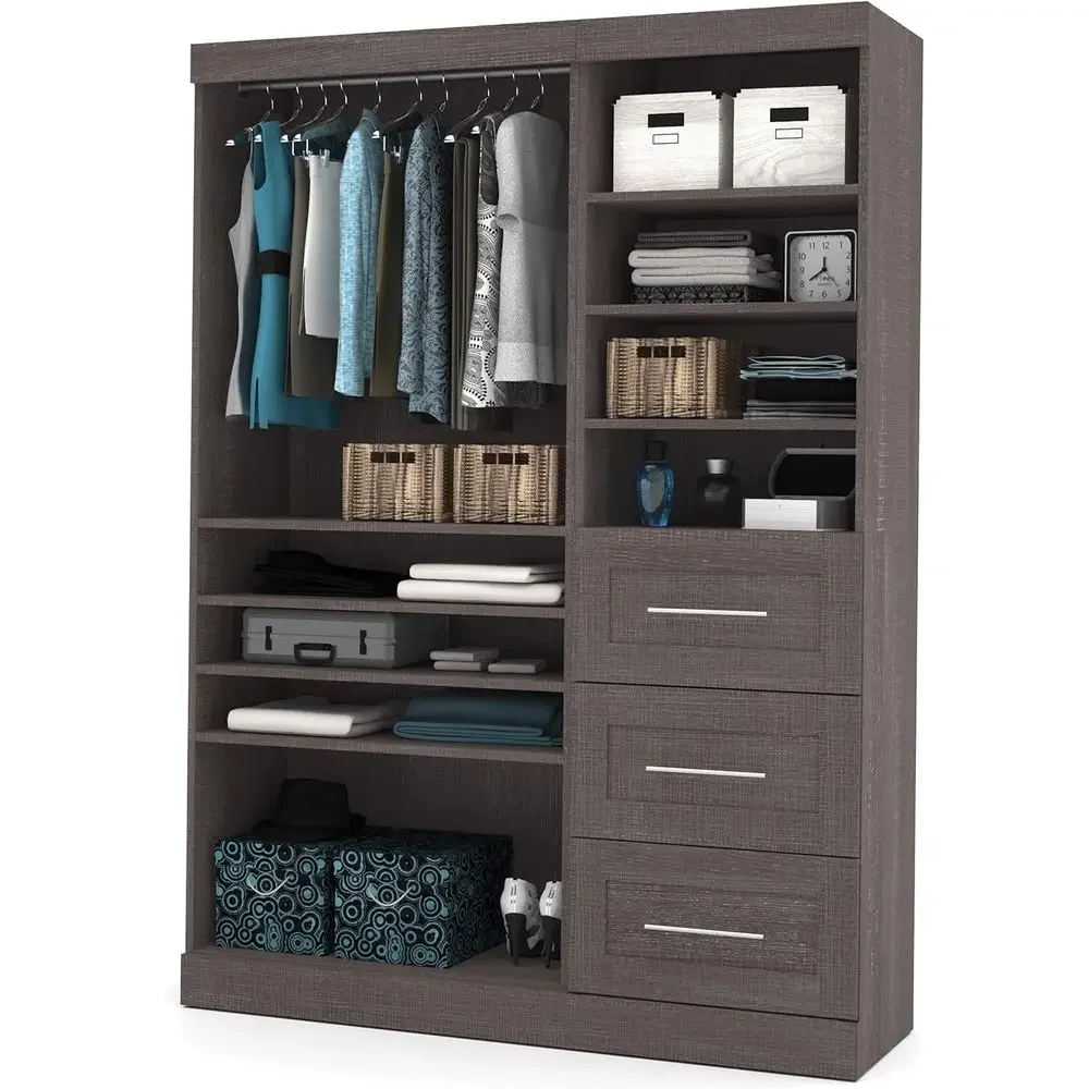 

Special OfferCloset Organizer System, 61-inch Wardrobe With Ders Or Home Storage, Bedroom, Entryway, Collection, Ern, Bark Gray