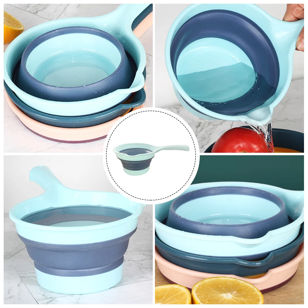 

2Pcs Long Handle Foldable Water Scoop Deep Green Large Capacity Kitchen Gadgets Collapsible Plastic Water Ladle for Home Garden