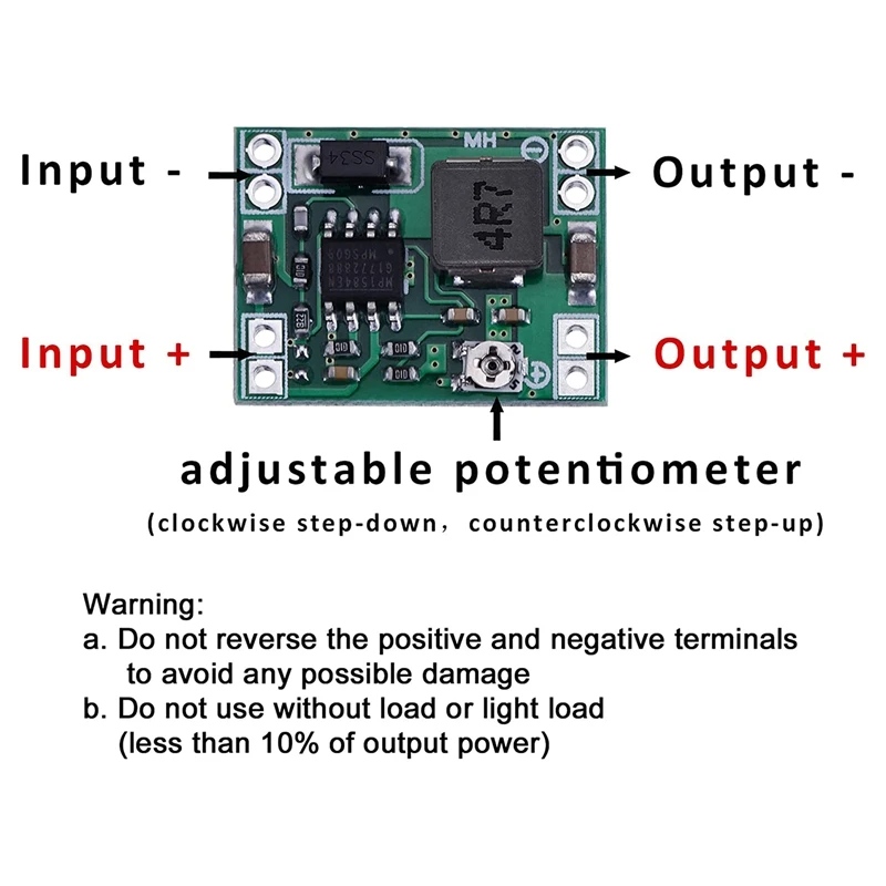 12 buah MP1584 modul catu daya DC-DC Step Down 3A konverter Buck dapat disesuaikan untuk pengganti Arduino LM2596 24V 12V 5V 3V