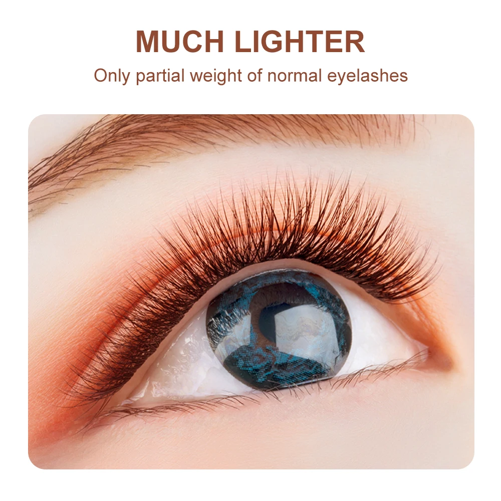 NATUHANA Brown 0.15mm Elipse Flat Eyelash Extension Individual False Mink Ellipse Flat Lashes Wholesale Split Tips Eyelashes