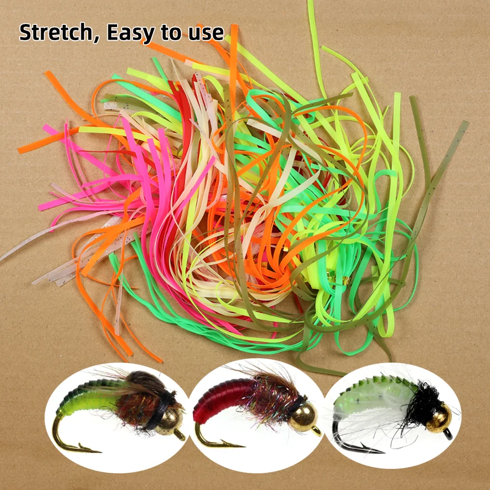 2er-/3er-Packungen 3mm breites, realistisches Nymphen-Körperwickelmaterial, elastische Scud-Rücken-Fliegenbindematerialien für Caddis-Larven und tschechische Nymphen – Detail 4